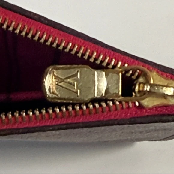 Louis Vuitton Neverfull Monogram Pochette Wristlet Pouch Clutch Red Pink Lining - Picture 3 of 12